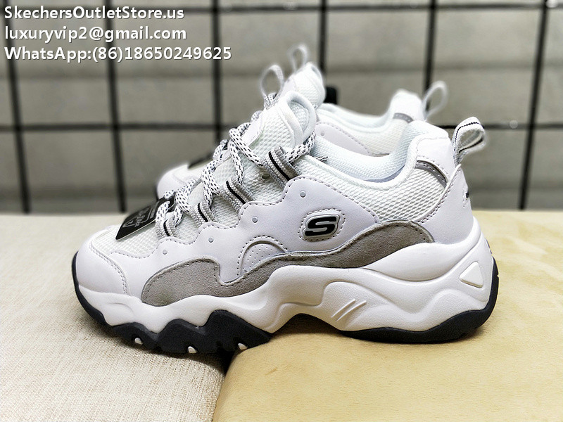 Skechers D'Lites 3 Unisex Sneakers White Grey Black 35-44